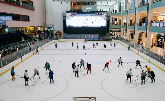 Dubai Ice Rink ice hockey practice session